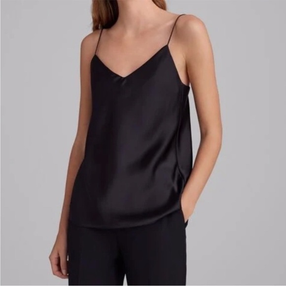 NWT Club Monaco Kora Black Satin Cami Tank Size XS - Picture 1 of 9